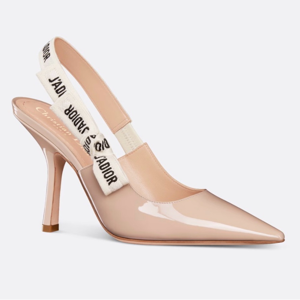 J'Adior Slingback Pump- Nude Patent Calfskin- size 38